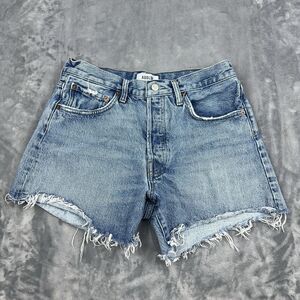 Agolde Shorts Womens Sz 28 High Rise Parker Cut Off Distressed Denim Button Fly